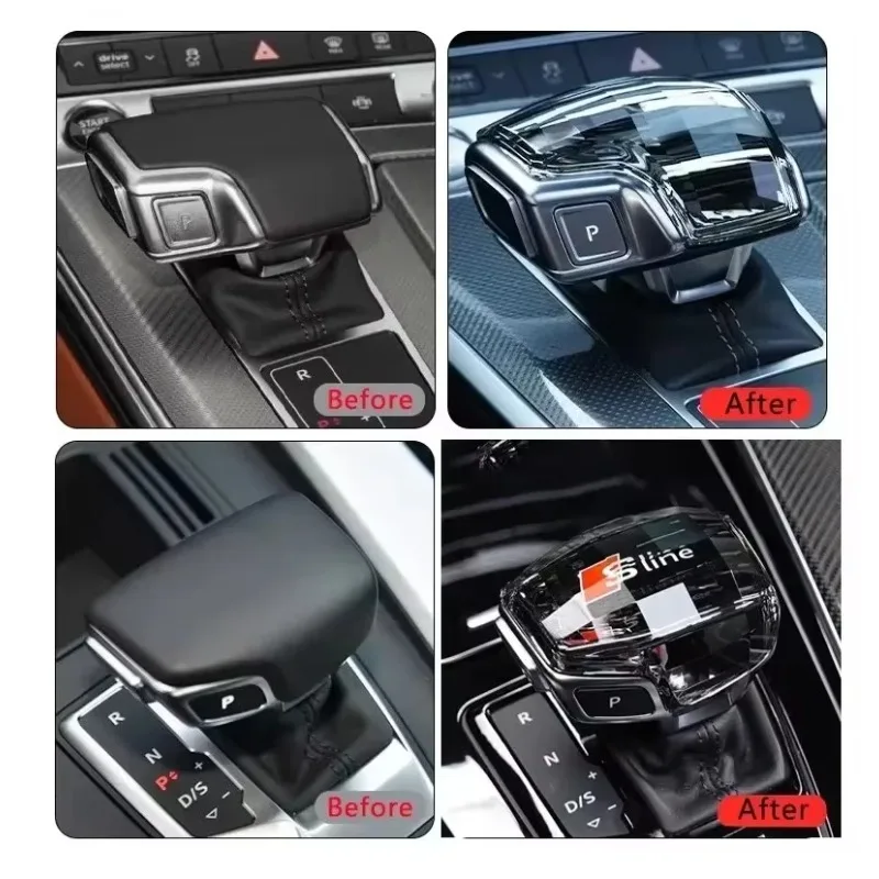 2025 حار سيارة كريستال والعتاد التحول المقبض رافعة تعديل التلقائي كريستال والعتاد مقبض لأودي A6 C8 A6L RS7 A7 Q8 S8 SQ8 Q7 RS6 #6