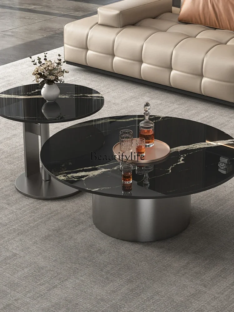 Petite table basse minimaliste italienne, rock nigga, ronde, légère, luxe, taille, combinaison