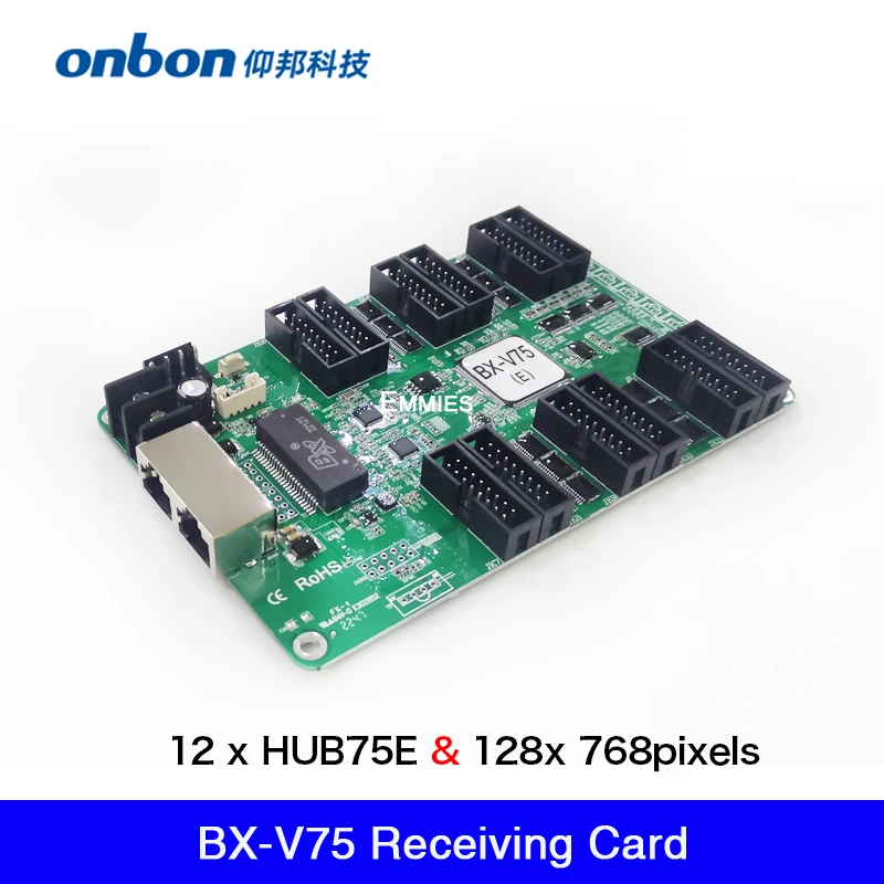 Onbon BX-V75 Receiving Card With 12 x HUB75 Port Full Color Synchronous LED Display Control Card
