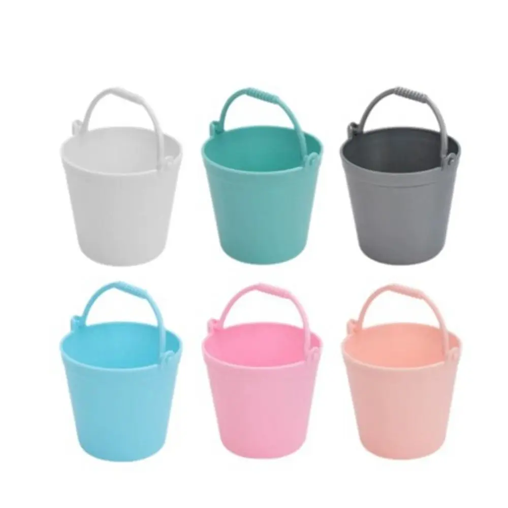 5 قطعة دمية بلاستيكية جديدة مصغرة دلو نموذج صغير 4.7*6 سنتيمتر الأطفال الشاطئ دلو صغير 6 ألوان دمية الزينة الحلي