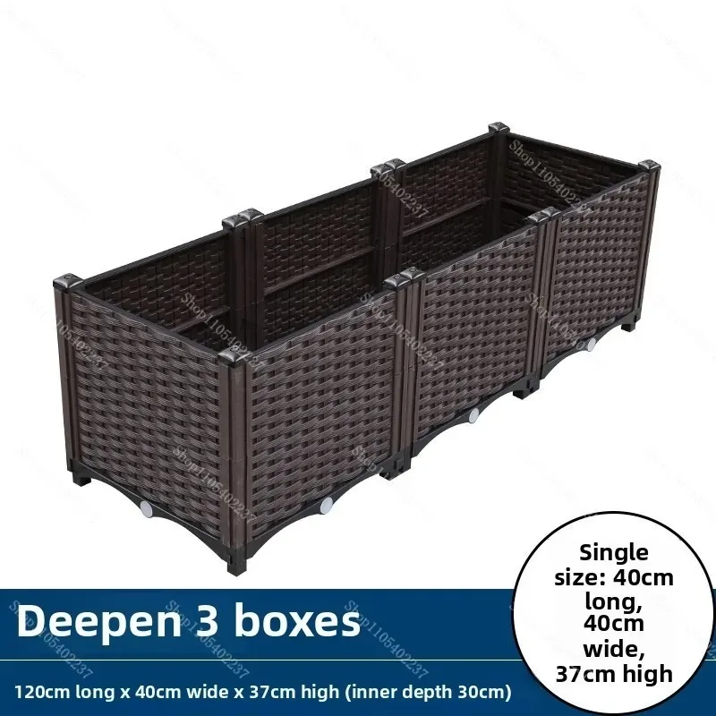 Large Plastic Flower Vegetable Planter Box Outdoor Courtyard Balcony Gardening Container
