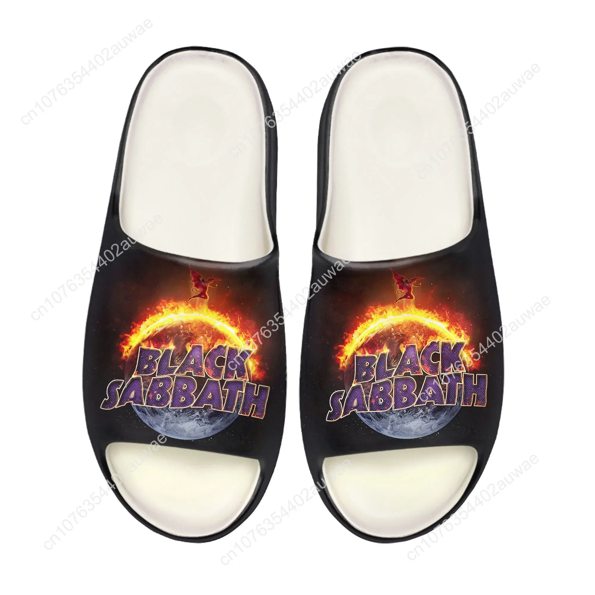 Schwarz Heavy Metal Band Sabbath weiche Sohle Slipers Home Clogs Schritt auf Wassers chuhe Herren Damen Teenager anpassen auf Shit Sandalen