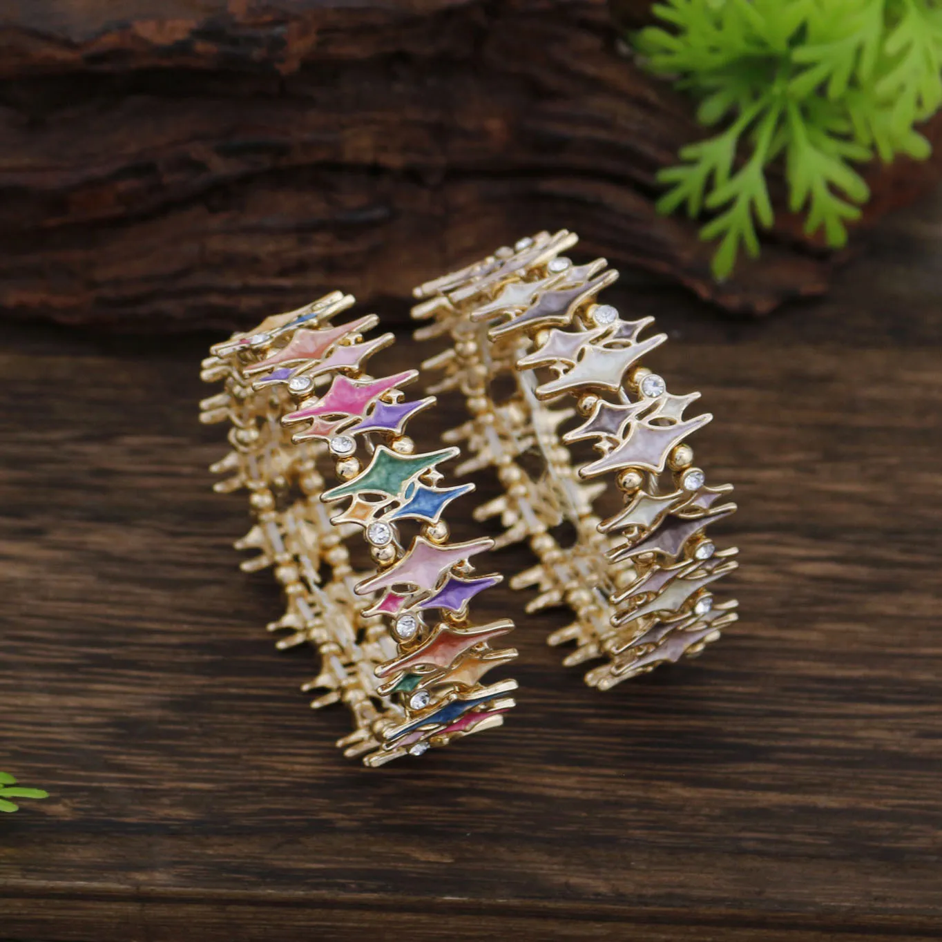 DIY accessories enamel color gypsy elastic bracelet women's fashion high sense shining star versatile bracelet