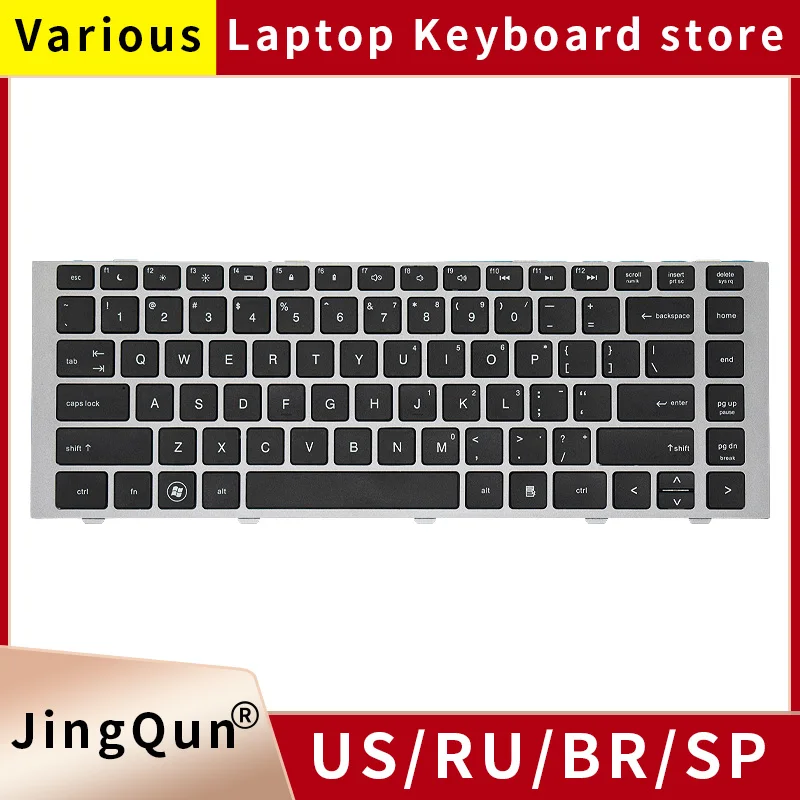 US RU English Russian Laptop Keyboard For HP Probook 4440s 4441s 4445s 4446s With Frame 702238-001 683657-001