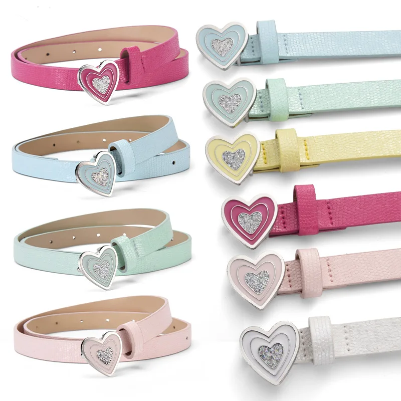 Fashionable and Elegant Heart-Shaped Weight Belt with Accessories Color-Glazed Inlaid and Subtly Sparkling Women’s Belts
