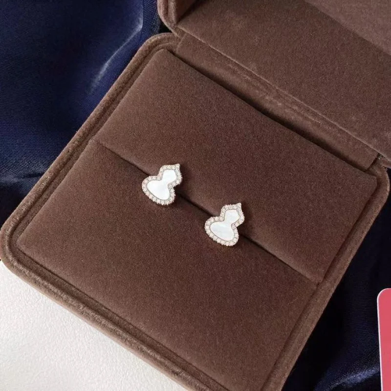 

East Gate New Sle Zircon Gourd Earrings Vintage Court Ele Women's Jewelry Faionable Luxury Feelings Ear Decorations