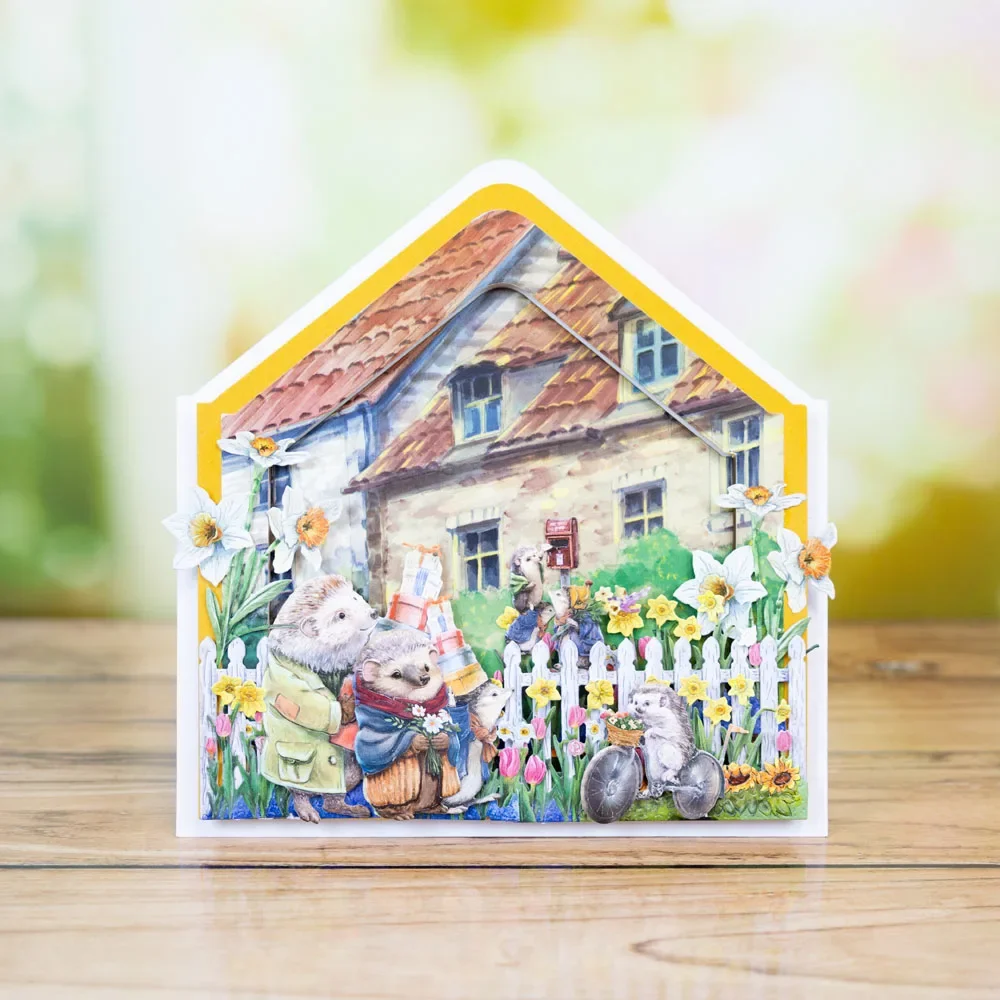 Spring Borders Hedgehogs Prickle Craft Metal Cutting Dies Mold Strips Sheet Scrapbook Paper Craft Knife Mold Blade Punch Stencil