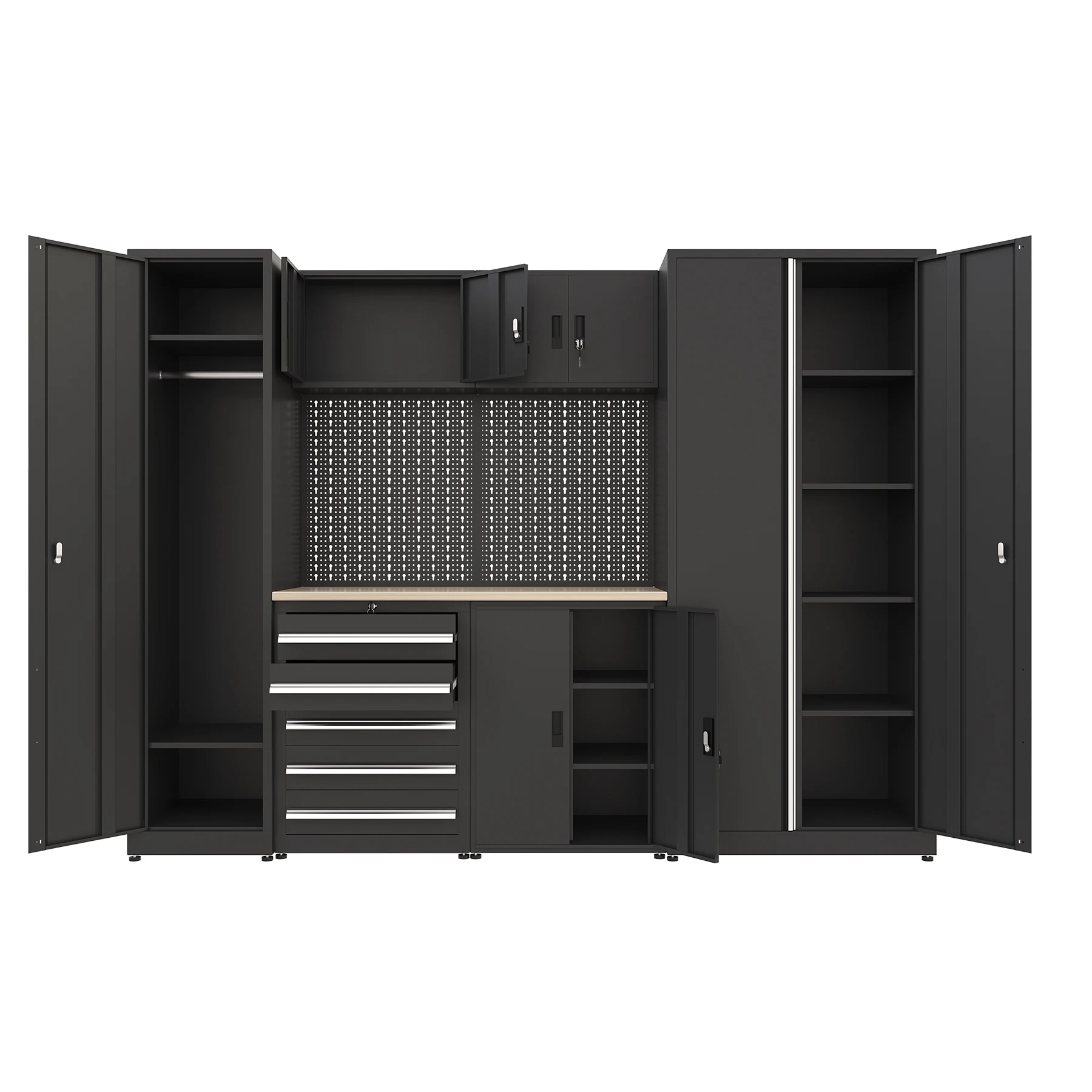 Modular Workshop Storage OEM Wholesale Industrial Cabinets Heavy-Duty Workshop Storage With Workbench & Toolbox JZD ODM
