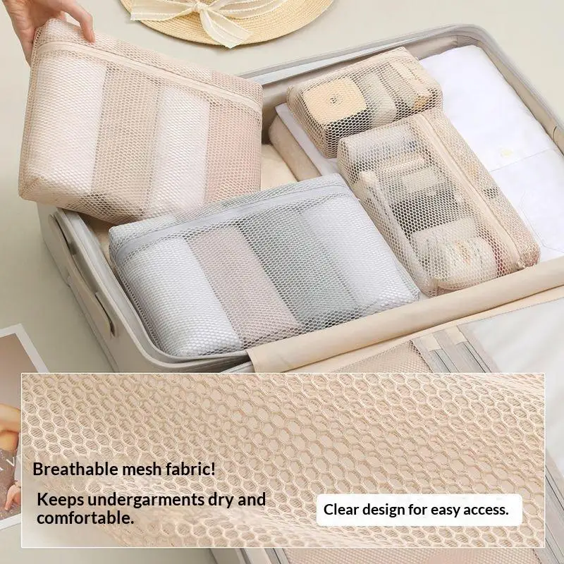 Leichte, strapazierfähige Kosmetiktasche aus Mesh mit sicherem Reißverschluss und durchsichtigem Design für Reisen, tägliche Hautpflege und Aufbewahrung von Toilettenartikeln – Detail 3