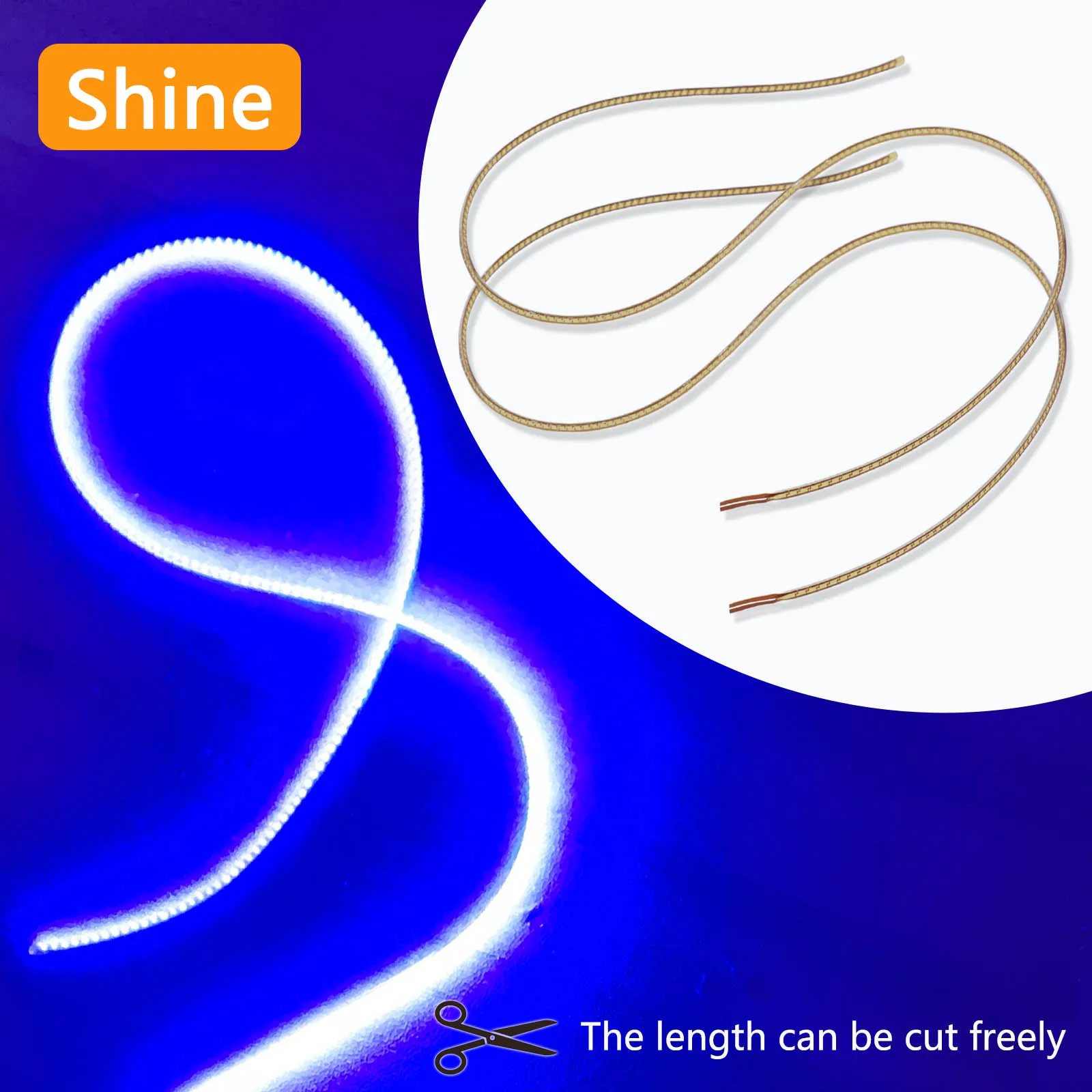 

10pcs New 352mm Blue LED Filament Flexible DC3V Edison Bulb Light Spiral Bulb COB LED DIY Diode Bulb Accessory Decoration