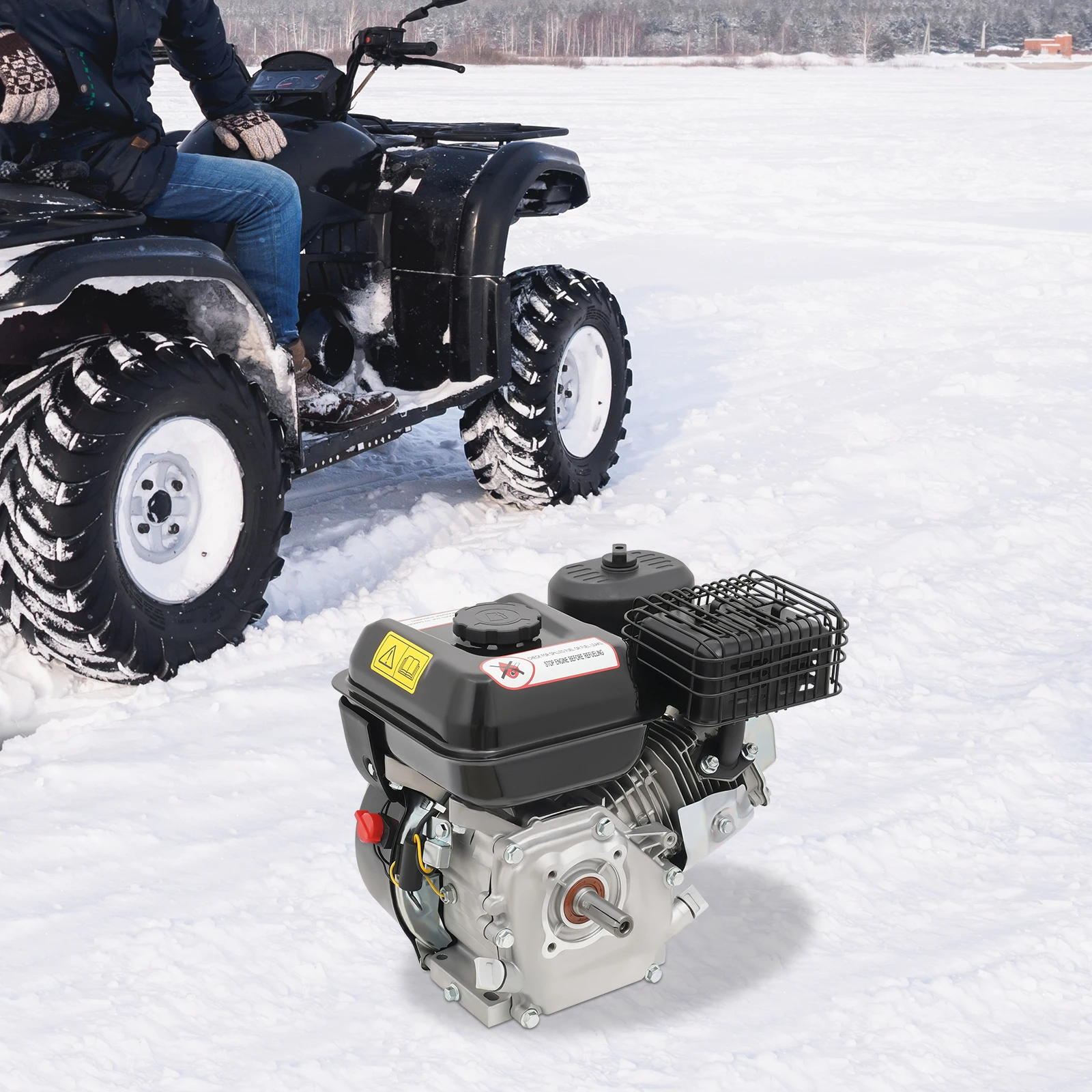 7.5HP 4-Stroke Horizontal Shaft Engine, Heavy Duty Cast Iron and Aluminum Construction for Generator Water Pump