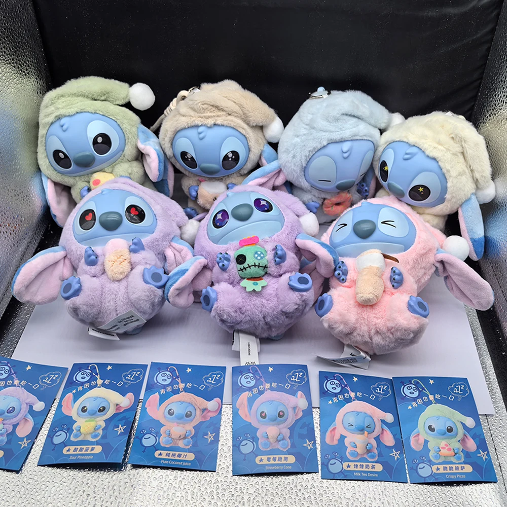 2025 New Stitch Eat Something Before Sleep Series Plush Blind Box Vinyl Toys Cute Doll Mystery Box Bag Hanging Decoration Gift*