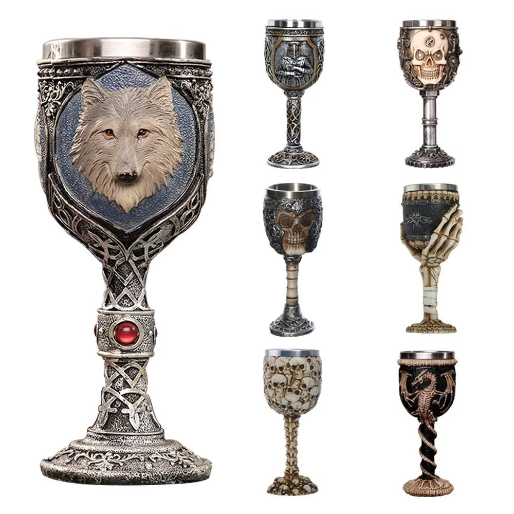 3d Wolf Goblet Dragon Mug Stainless Steel Beer Cup Game Of Thrones Creative Design Halloween Unicorn Wine Whisky Coffee  Cup