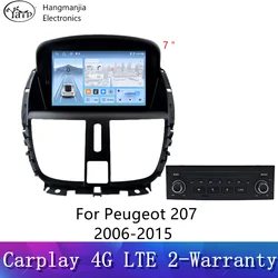 Hangmanjia rádio do carro para peugeot 207 207cc 2006 - 2015 android sem fio carplay sistemas inteligentes automóveis autoradio multimídia