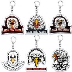 80s Eagle Fang Karate Keychain for Women Accessories Cobra Kai Kid Pendant Keying Jewelry Friends Fans Gift