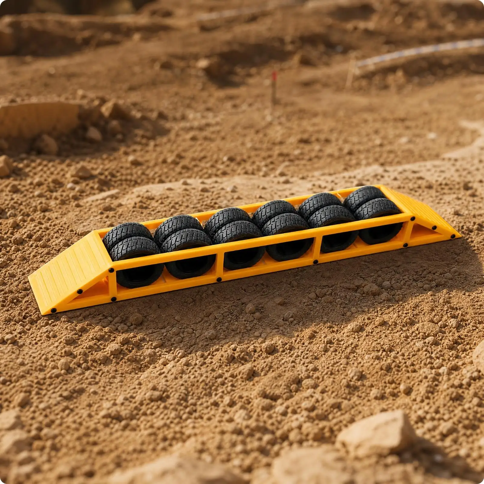 2 Pieces Toy Car Obstacle Textured 3D-Printed RC Crawler Tire Obstacle