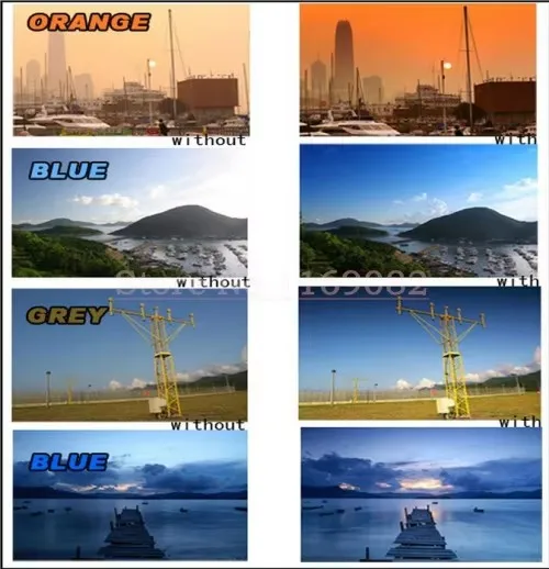 رائجة البيع 3 قطعة/1 مجموعة 67 مللي متر 67 مللي متر تدريجي رمادي أزرق برتقالي اللون تأثير خاص عدسة تصفية المسمار جبل لكاميرا DSLR