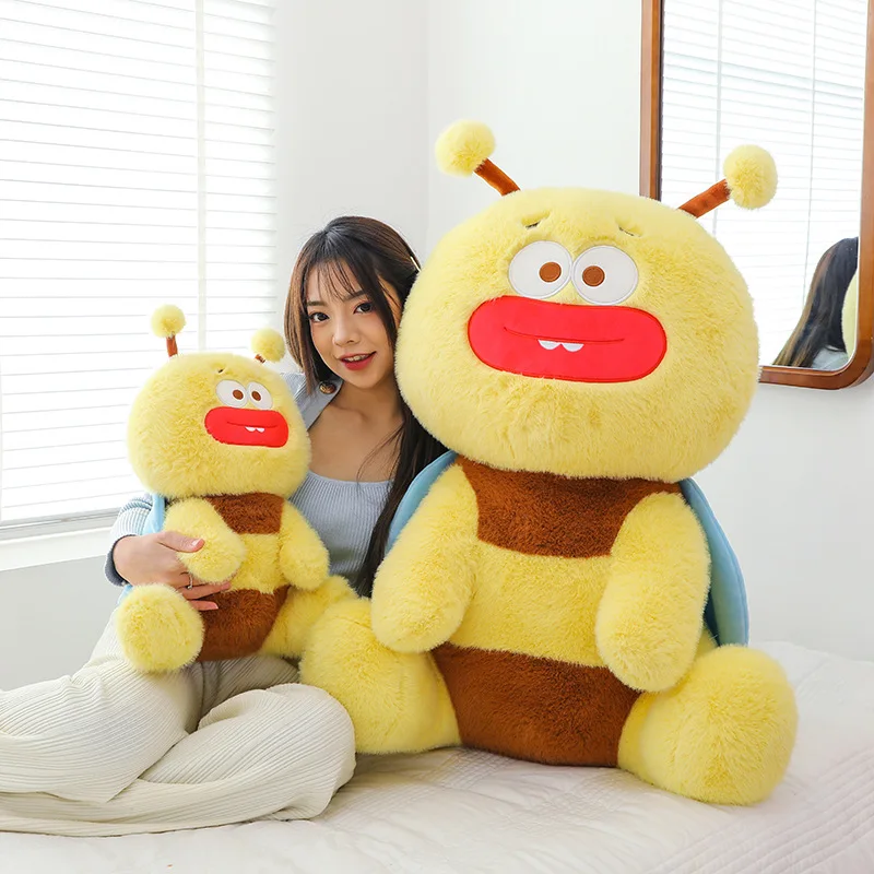 Kawaii peluche carino bambola di pezza per bambini compleanno regalo di Natale brutto carino salsiccia bocca ape peluche cuscino per il sonno premio arcade