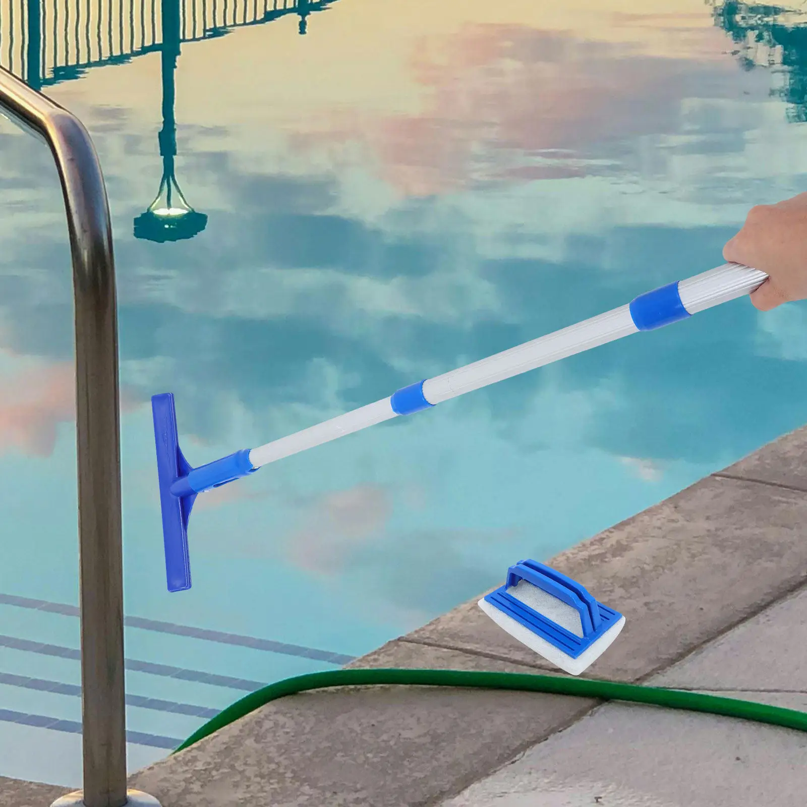 pool-cleaning-kit-all-in-one-10inch-rubber-brush-sponge-brush-skimmer-net-adjustable-pole-for-ground-inflatable-pools-swimming
