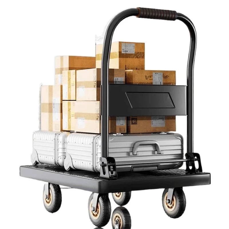 Pulling trailers, folding lightweight hand-pulled and moving flatbeds, and home pick-up and express delivery trolleys