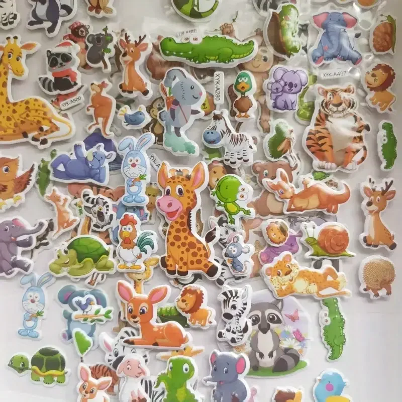 Niedliche Cartoon-Tier-3D-Blasen-Aufkleber für Scrapbooking, Tagebuch-Dekoration, DIY, verschiedene Anwendungen, Geburtstagsgeschenk-Aufkleber – Detail 1