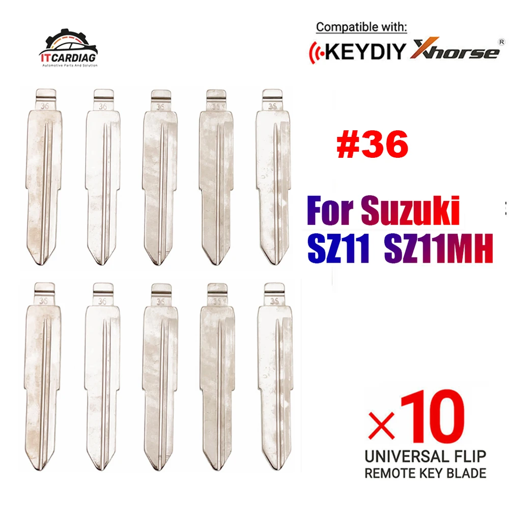 10Pcs 36# Uncut Flip Remote Key Blade for Suzuki Key Blade for SZ11 SZ11MH SZ11FH for KD keydiy xhorse VVDI remotes universal