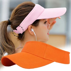 Summer Sun Hats Breathable Men Women Adjustable Visor UV Protection Top Empty Solid Sports Tennis Golf Running Sunscreen Cap