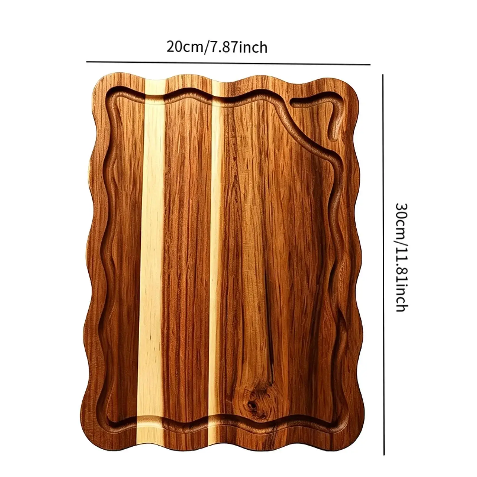 Plateau en bois d'acacia, assiette à dessert moderne, plateau à fromage double face pour le dîner, le petit-déjeuner, la table basse ou le comptoir.