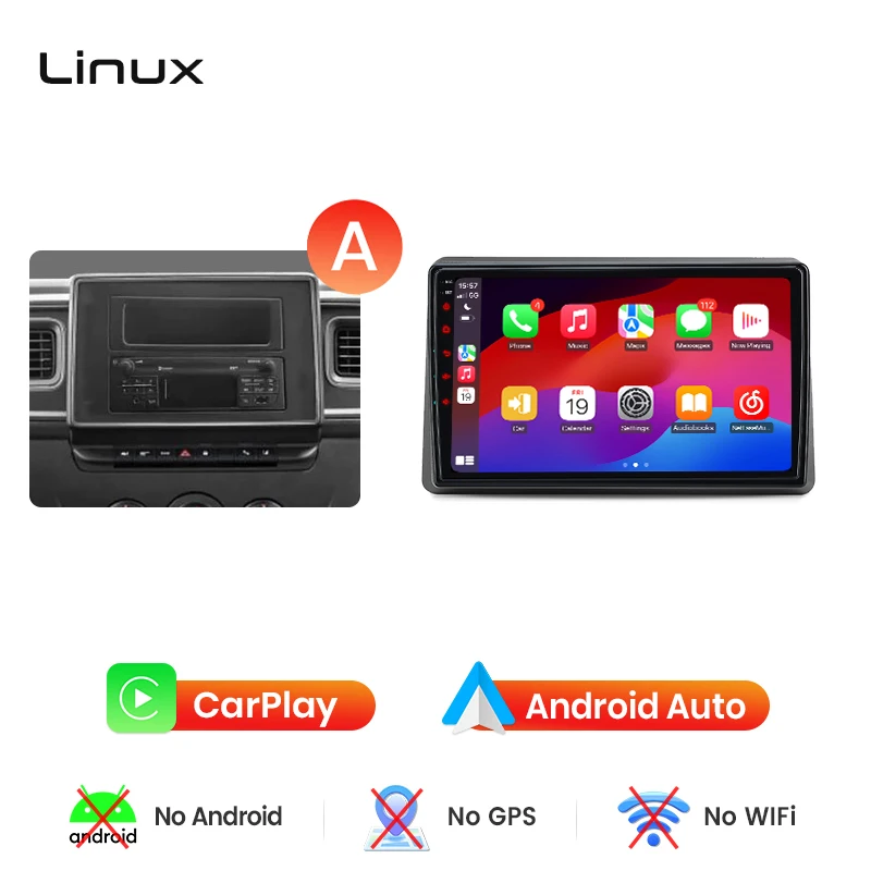 Junsun draadloze CarPlay Android Auto autoradio voor Renault Master 3 / Nissan NV400 / Opel Movano B (X62) 2010-2021 met ingebouwde koelventilator, Android GPS navigatie, multimediaspeler, WiFi, DSP,