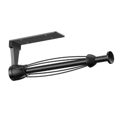 VEHHE Kitchen Roll Holder Under Cabinet Black-Self Adhesive or Drilling Kitchen Roll Holder Wall Mounted for Bathroom or Kitchen