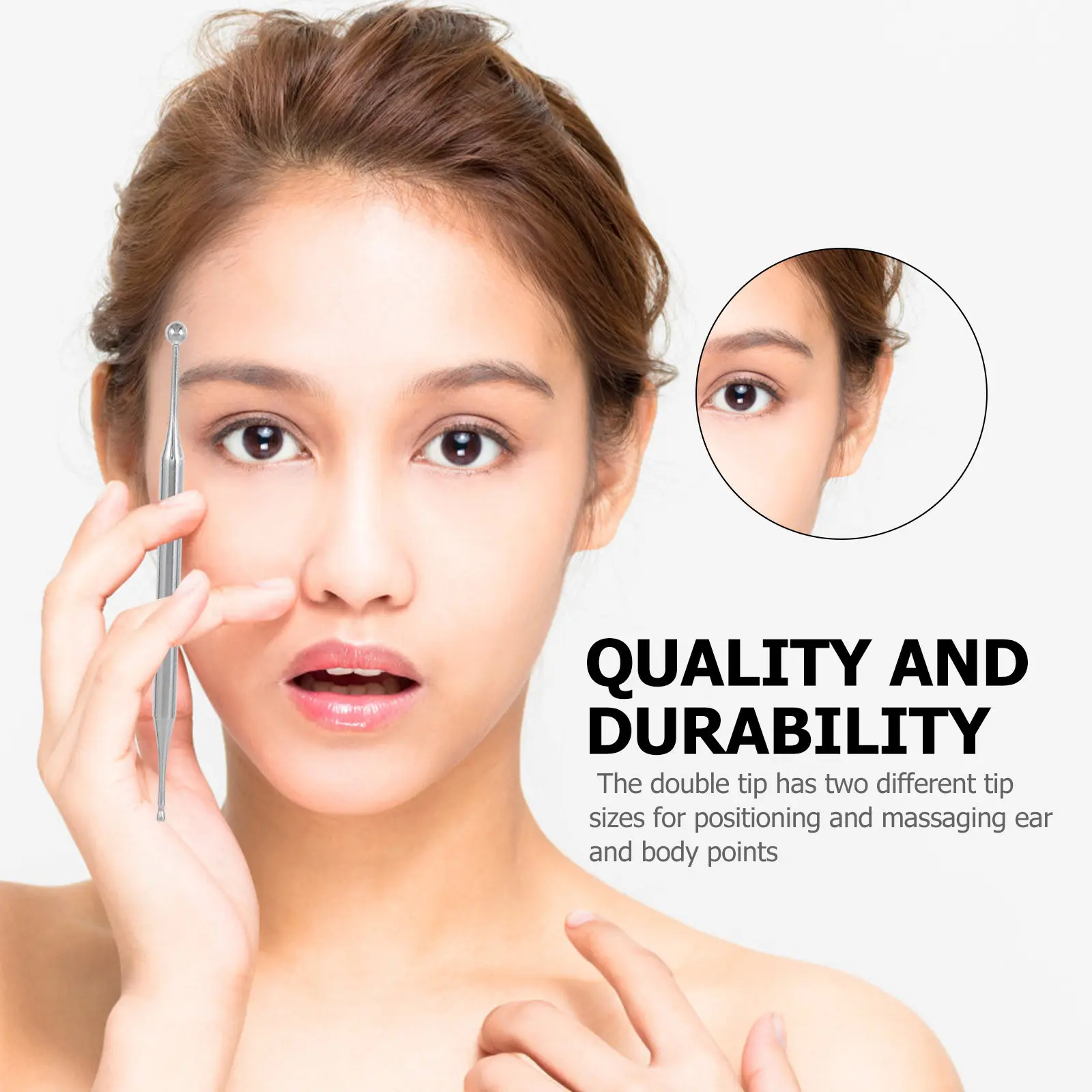 1Pcs Auricular Point Pen Double Tip Precision Ear Acupoint Massage Tool for Self Treatment Whole Body Acupressure