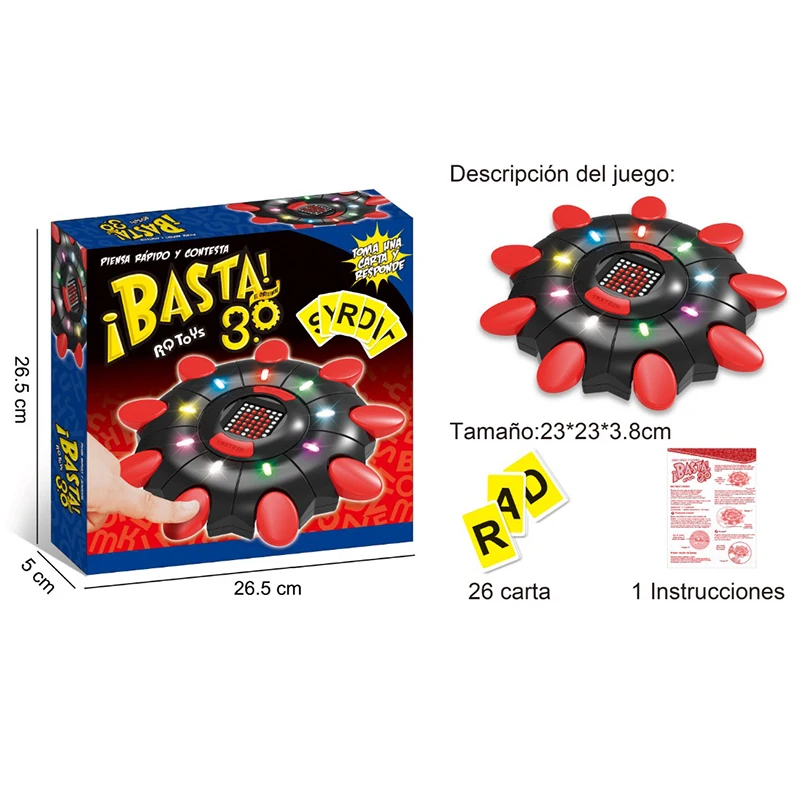 Basta 3.0 النسخة الإسبانية لوحة لعبة زر إلكتروني شاشة ديجيتال حروف التفكير السريع الضغط على لعبة الحفلات هدية عيد ميلاد