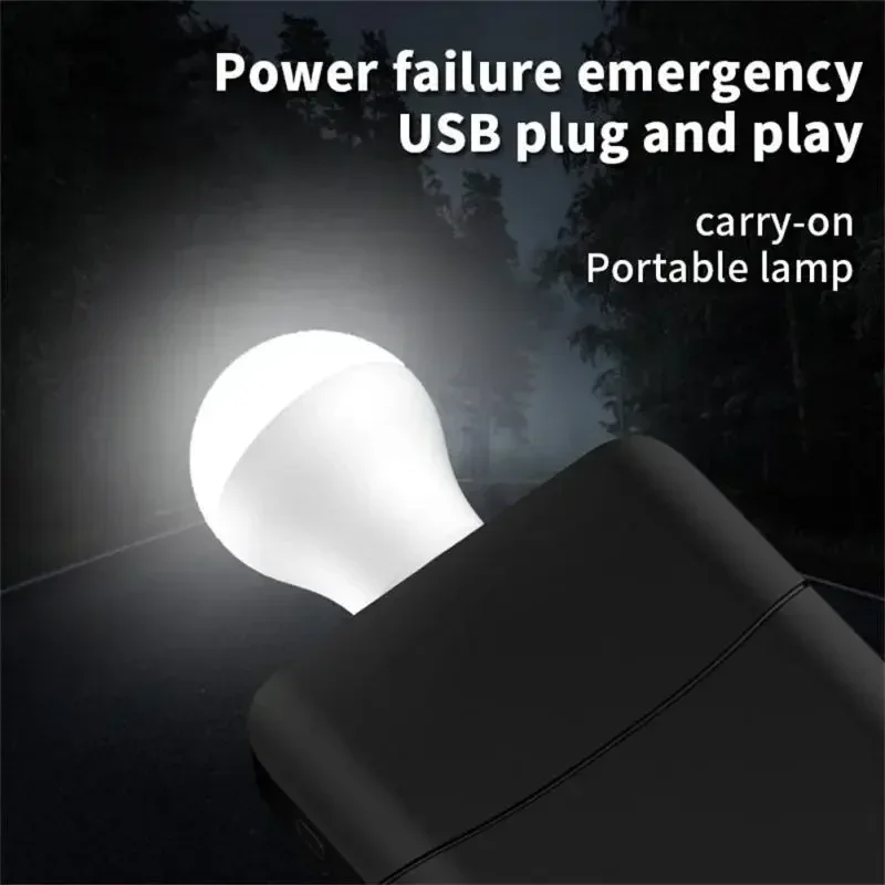 Mini USB Night Light com Plug, Lâmpada LED, Proteção para os olhos, Leitura de Livros, Computador, Móvel, Branco Quente