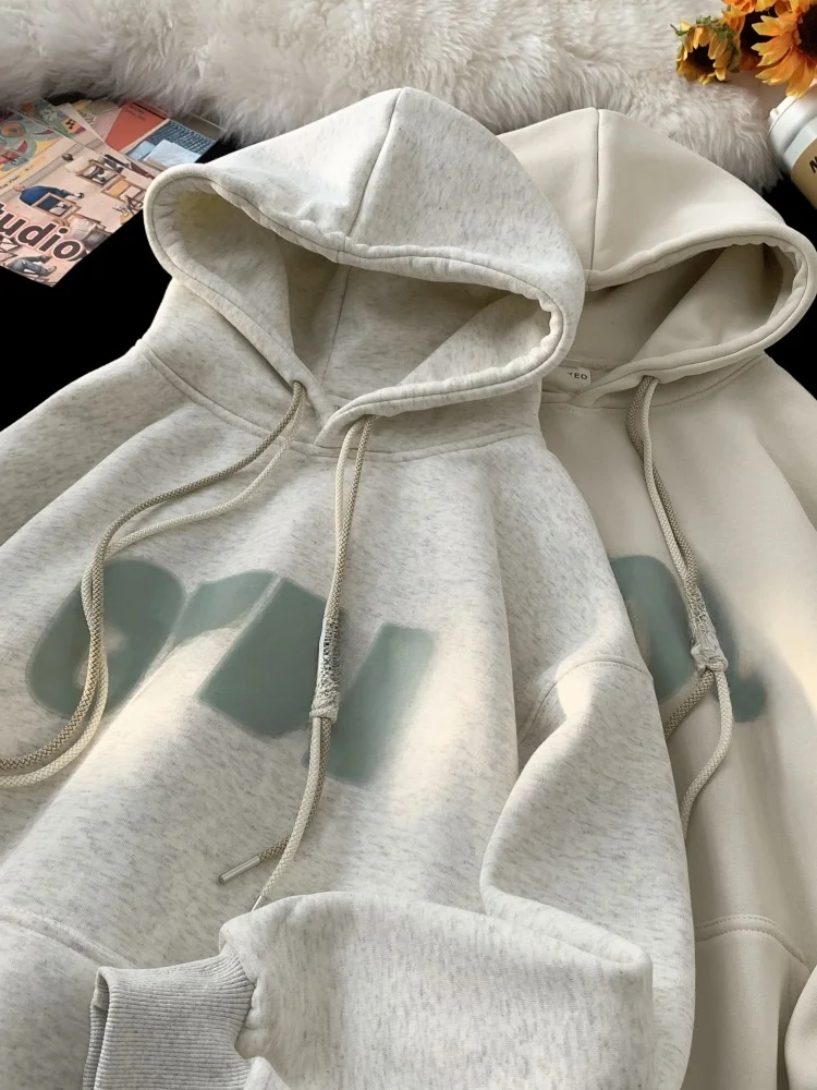 

Мужская толстовка с капюшоном на весну-осень, высококачественная, с буквенным принтом, парная, молодежная, в американском стиле, повседневная, свободного кроя