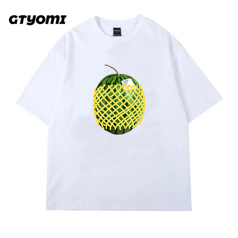 Women's Vintage Harajuku Watermelon Graphic Cotton T-shirt Loose T-shirt Short Sleeve  Casual Street Clothing Summer Cute Top