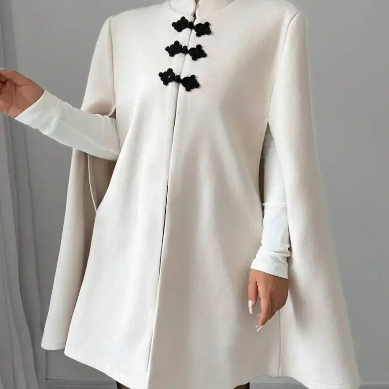 

Large-sized woolen coat 2025 autumn/winter new style loose, elegant and fitted, plaid coat, European and American style