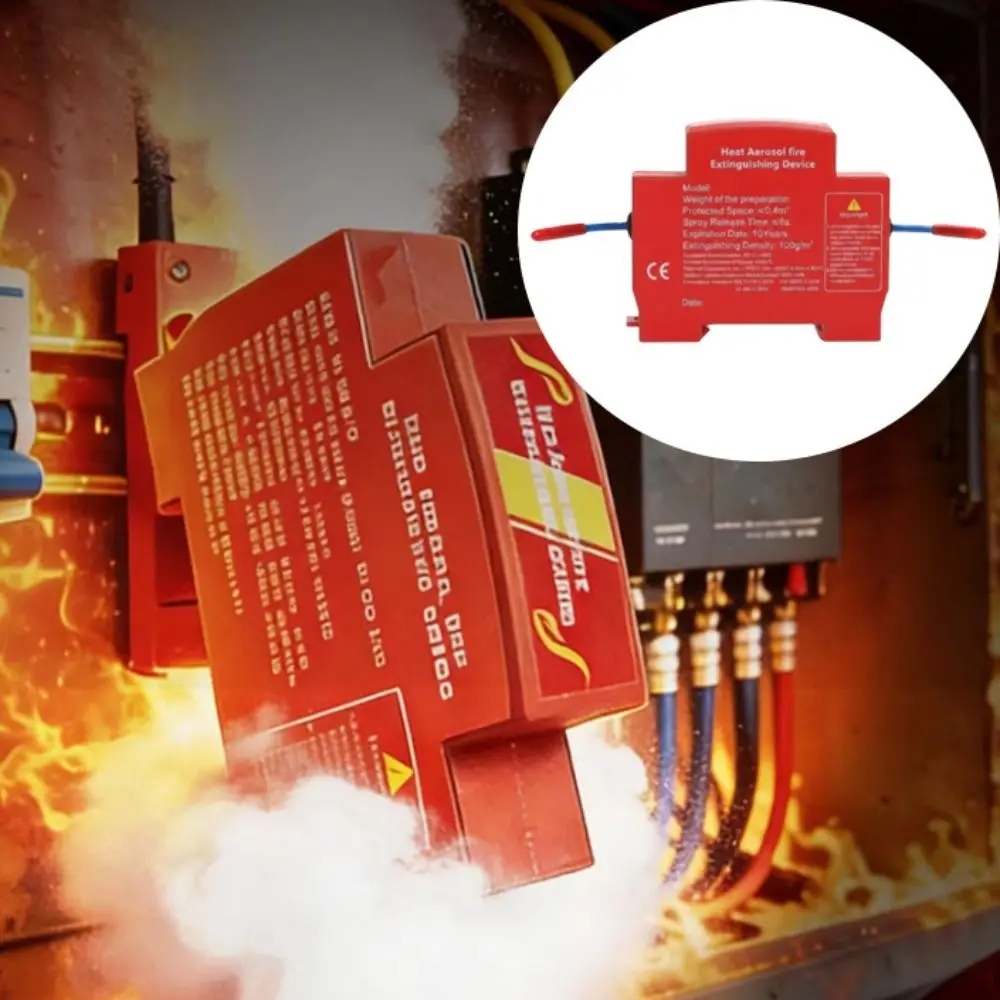 Dispositivo de Extinção de Incêndio Automático para Montagem em Trilho DIN, Design de Linha Dupla, Retardador de Chamas com Ativação Automática