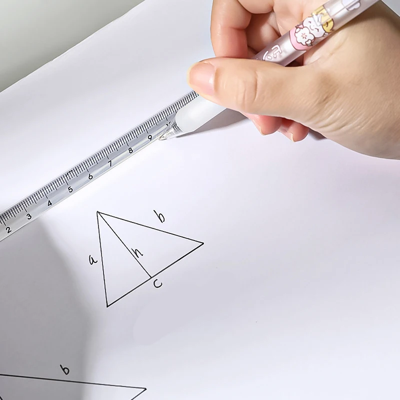 15cm Simple Plastic Transparent Triangular Straight Ruler Kawaii Tools Stationery Cartoon Drawing Office School Measuring Gift