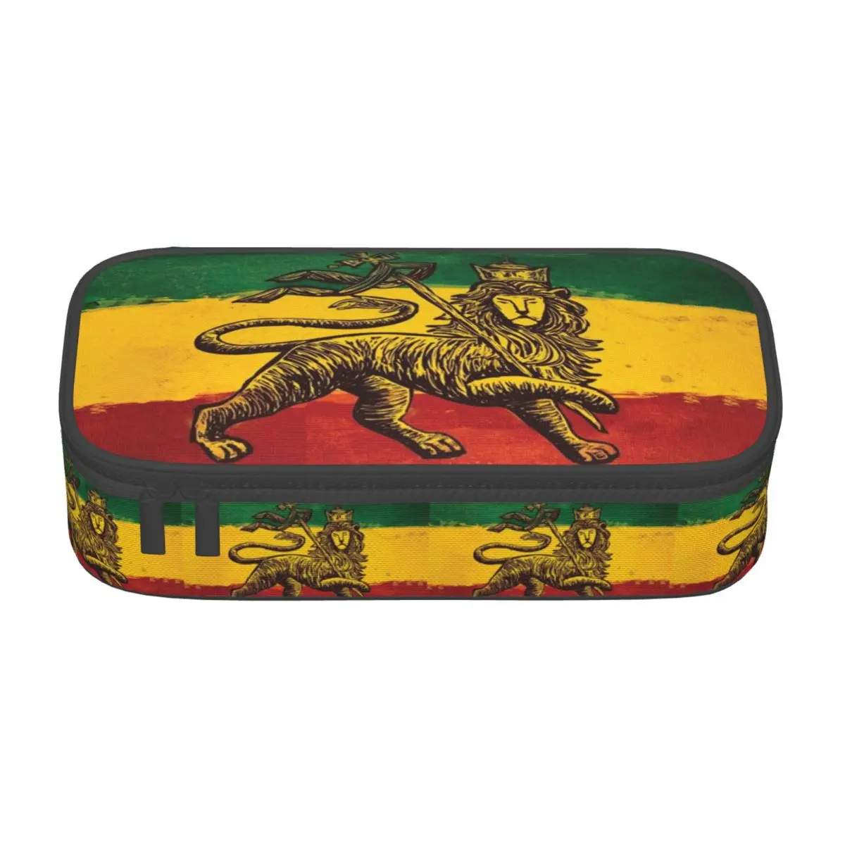 Custom Rasta Flag Lion Of Judah Cute Pencil Cases Large Capacity Jamaica Rastafarian Reggae Pencil Bag Students Stationery