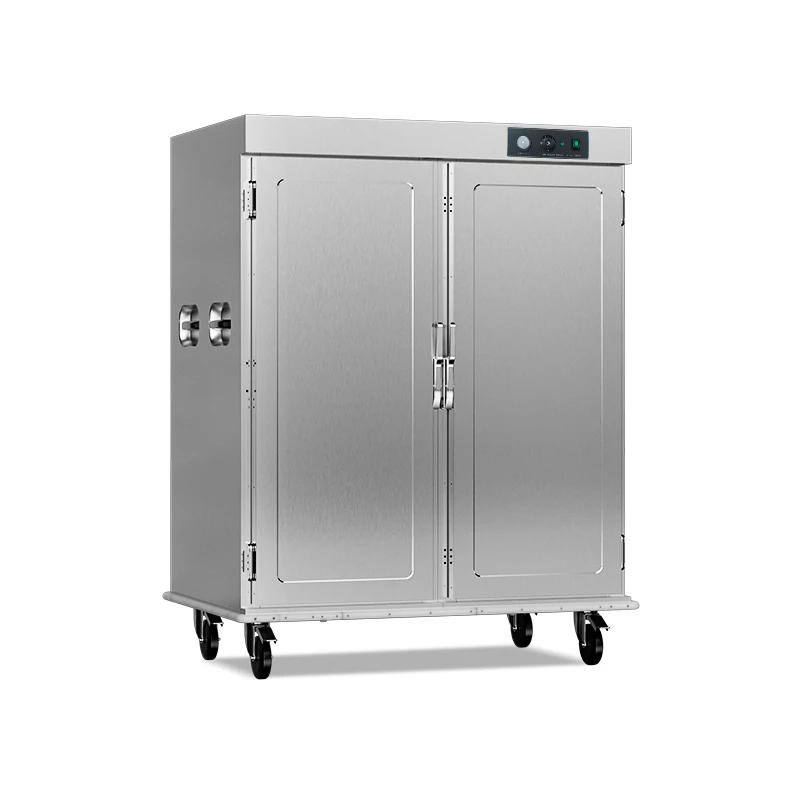 High-end Double Door Mobile Stainless Steel Heating Cabinet Commercial Insulated 243L Capacity 12-hour Holding Fast Food Warmer