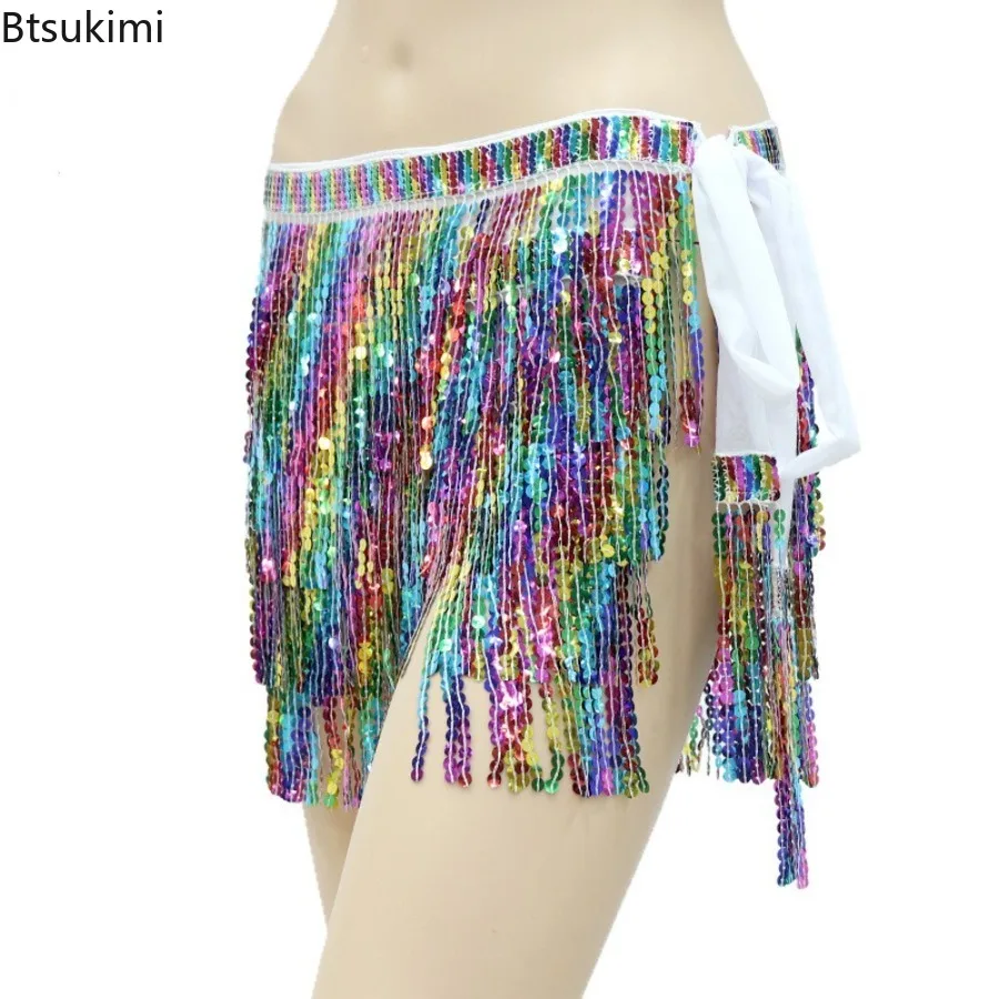 Belly Dance Practice Clothes Belt for Women Belly Dancing Accessories Hip Scarf DJ Nightclub Dancing Waist Chain Tassel Scarf