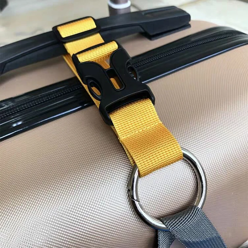 Luggage Straps For Suitcases Metal Spring Clip Nylon Adjustable Suitcases Belts Luggage Belt For Carry On Bags