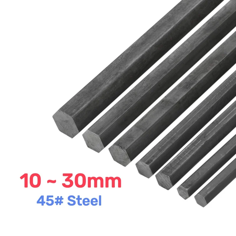 10/12/13/14/15/16/17/18/20/21/22/24/25/27/30mm 45# Steel Solid Hexagonal Rods Bar Opposite Side Square Bar