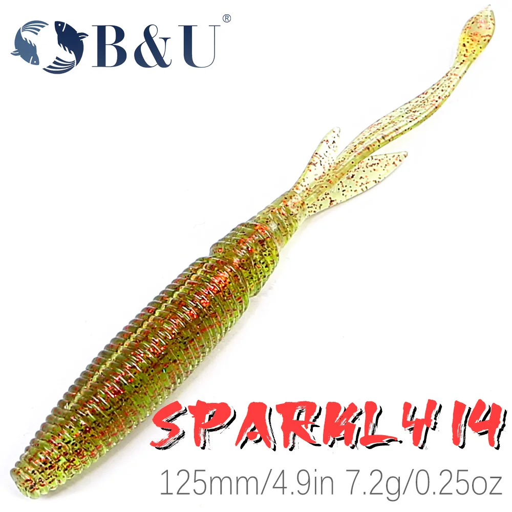 

B&U 4pcs 125mm Senko Soft Stick Fishing Lure 7.2g SwimBait Bass Pike Artificial Soft Worm Weightless Rig