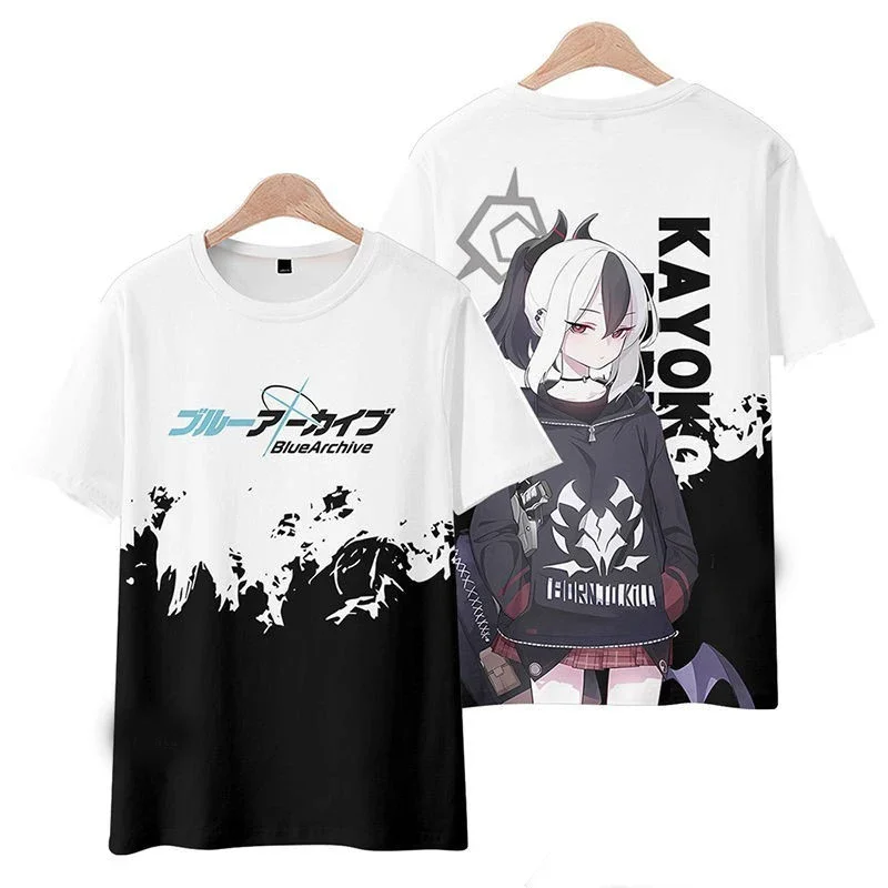 

2025 Summer Cute Anime Blue Archive 3D Printed Unisex T-shirt for Daily Casual and Fashionable Wear, Breathable Plus Size Top