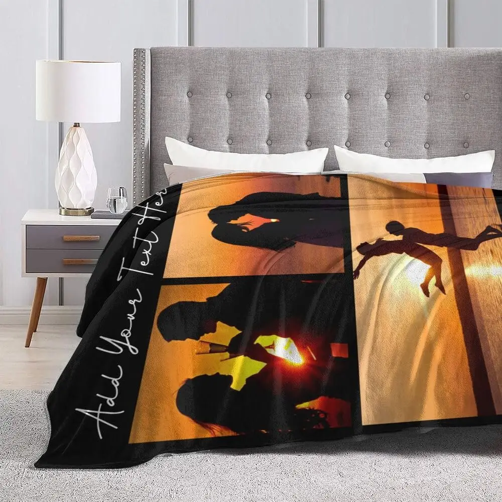 بطانيات مخصصة للآباء الشخصية تضيف اسم الشعار نص الصورة بطانية رمي مخصصة #5