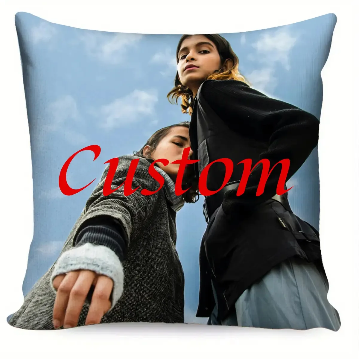 1 customized photo pillowcase with personalized portrait or anime design, soft plush texture, zipper closure, machine washable s