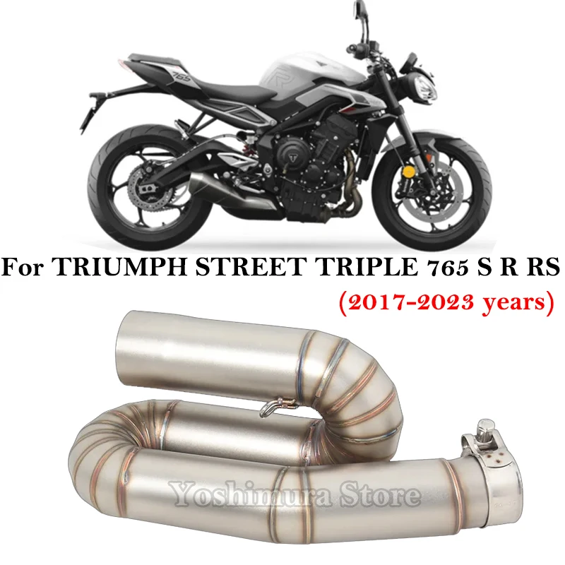 

Slip On For TRIUMPH STREET TRIPLE 765 S R RS 765S 765R 765RS 2017 - 2023 Motorcycle Exhaust Escape Modify 50.8MM Mid Link Pipe