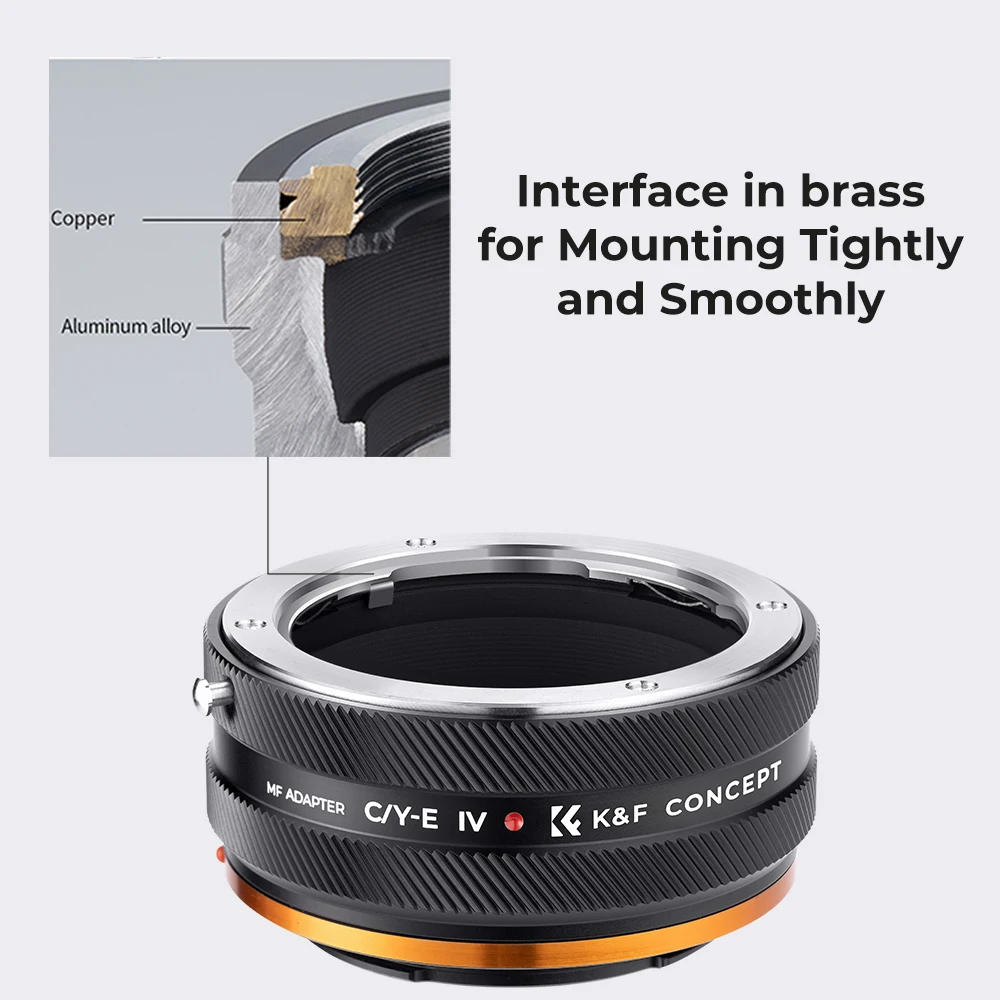 K&F Concept C/Y-E IV PRO Lens Mount Adapter for C/Y (Contax/Yashica) SLR Lens Mount to Sony E Camera Body Adapter Ring