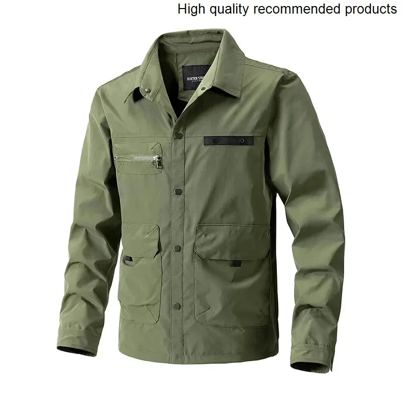 

Тонкая мужская рубашка 2025 года, весеннее пальто с лацканами, модная куртка, мужская тонкая модная внешняя торговля, мужская одежда